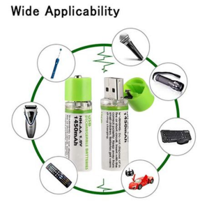 2-Pack USB Rechargeable AA Batteries (1.2V 1450mAh) - Image 8