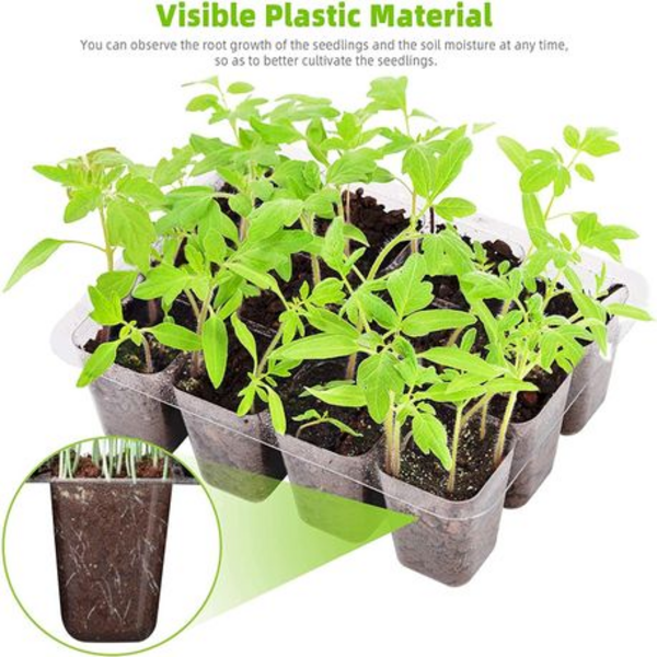 5 Pack - High Dome Seed Starter Tray Kit with Humidity Control Vents - Image 4