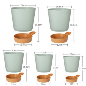 5-Piece Self-Watering Plant Pot Set- 12.7-17.8cm - Detachable Watering Tray - Image 11