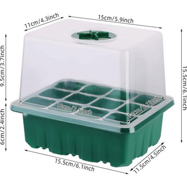 5 Pack - High Dome Seed Starter Tray Kit with Humidity Control Vents - Image 2