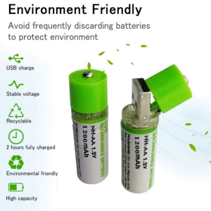2-Pack USB Rechargeable AA Batteries (1.2V 1450mAh) - Image 6