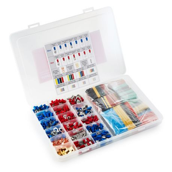 Electroid 678pc Electrical Crimp Connectors, Terminals & Heat Shrink Tubing
