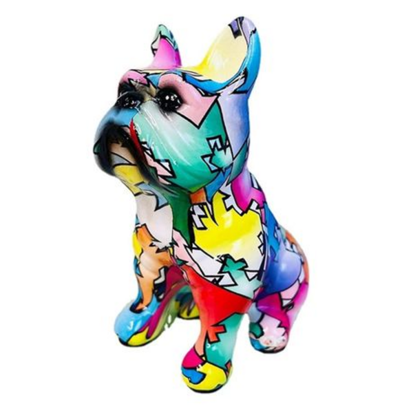 Sitting French Bulldog Resin Ornament - 12x7.5x14.5cm