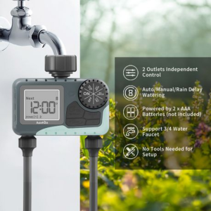 RainPoint Digital Irrigation Timer 2 Zone Sprinkler Water Garden - Image 2