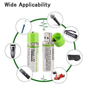 2-Pack USB Rechargeable AA Batteries (1.2V 1450mAh) - Image 5