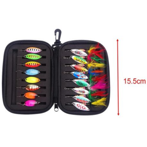 Rainbow Spinner Lures with Hard Case - 16 Piece - Image 4
