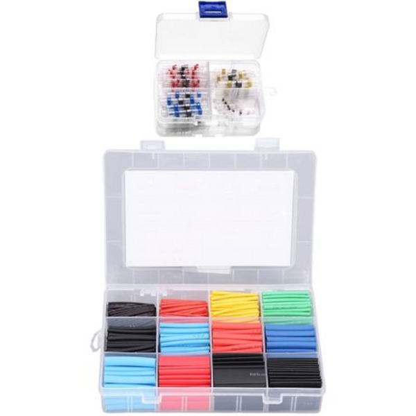 560pc Heat Shrink Tubing with 50pc Heat Shrink Solder Butt Connectors