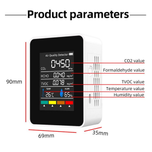 5-in-1 Air Quality Monitor - CO , HCHO, TVOC, Temperature & Humidity - Image 3
