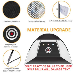 3m x 2.1m Golf Practice Tent/Net Combo with Practice Balls