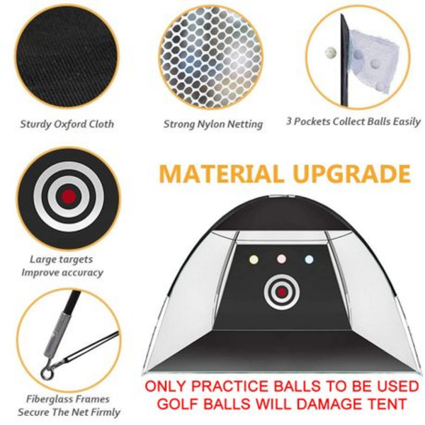 3m x 2.1m Golf Practice Tent/Net Combo with Practice Balls