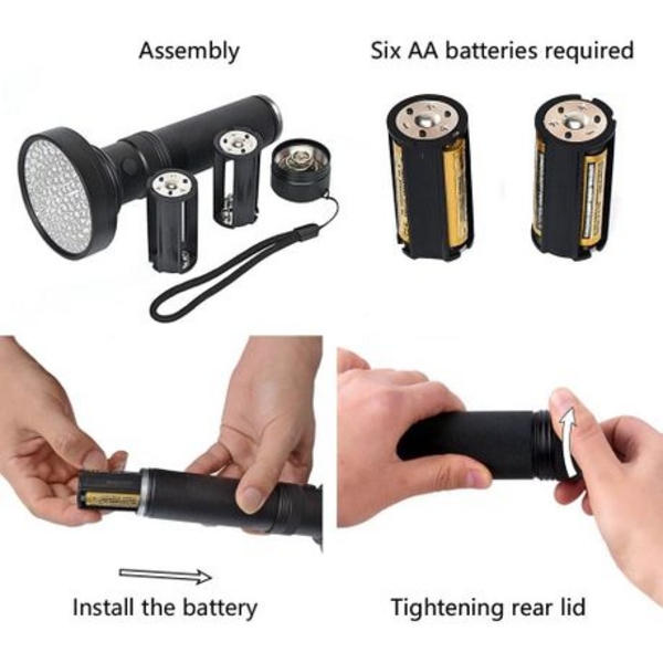 100 LED UV Torch 395nm - Image 2