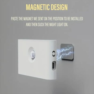 Rechargeable Motion Sensor Night Light - Warm White, USB-C, Magnetic Mount - Image 2
