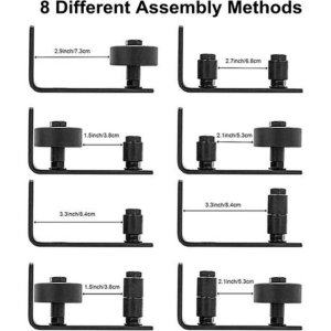 Adjustable Sliding Barn Door Floor Guide - Felt-Lined Roller & Post (Black) - Image 2