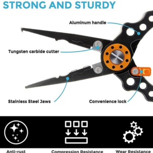Camping Multi Use Fishing Pliers & Mouth Grip Set of 4 - Image 2