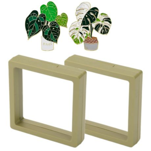 Anthurium & Monstera Plant Magnet Set with Floating Display Frames