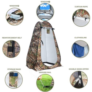 Pop-Up Camping Shower Tent With 2 Sun Showers (150 x 150 x 190CM) - Image 10