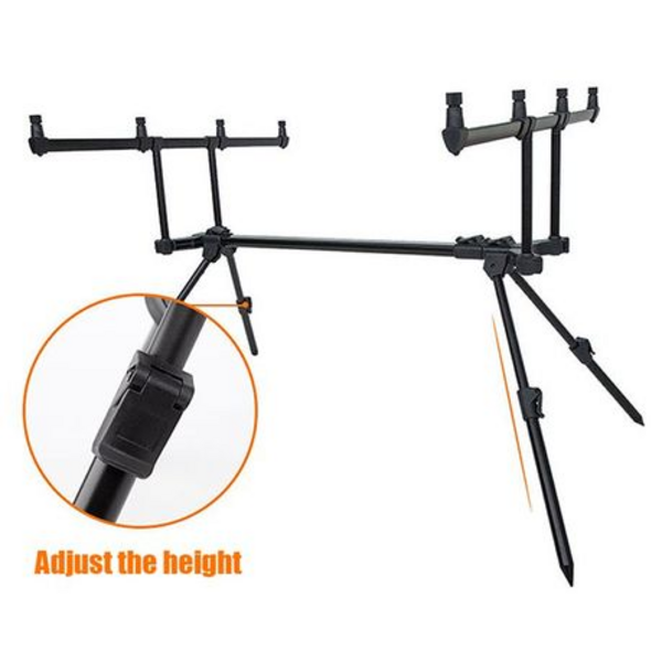 Pro Adjustable Carp Fishing 4-Rod Pod With Bag - Image 2