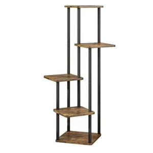 5 Tier Plant Stand - Metal & Wood (MDF) Standing 106CM Tall