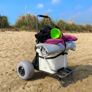 Collapsible Beach Trolley Cart with Tie-Down Straps, Pump & Mesh Bag. - Image 5