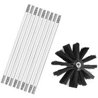 Chimney & Flue Cleaning Kit - 9-Rod Flexible Brush Set (3.69 m Reach)