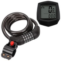 Cycling Computer & Cable Lock Combo