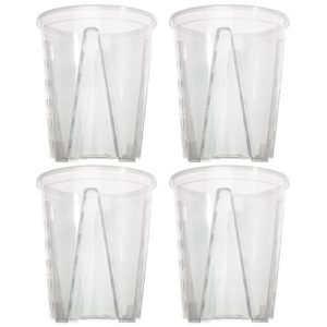Clear Plastic Orchid/Aroid Pots Set of 4 (Choose Your Size)