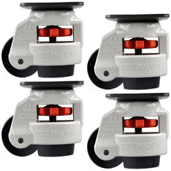 GD-60F Heavy-Duty Caster Wheels with Retractable Foot Pad-4 Pack-125kg Each