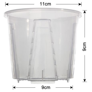 Clear Low Profile Plastic Orchid/Aroid Pots Set of 6 (Choose Your Size) - Image 2