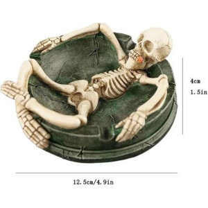 Skeleton Lounge Ashtray - Resin Novelty Cigarette Holder (12.5cm) - Image 4