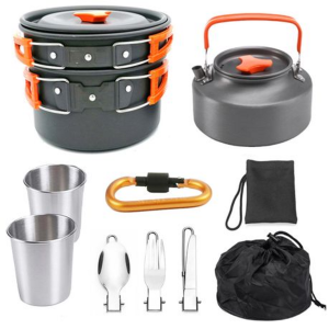 Aluminum Camping Cookware 10PCs Set - Image 1