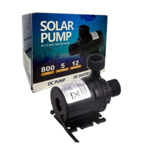 12V DC Water Pump 800L/H, 19W Brushless with 5m Max Lift for Solar
