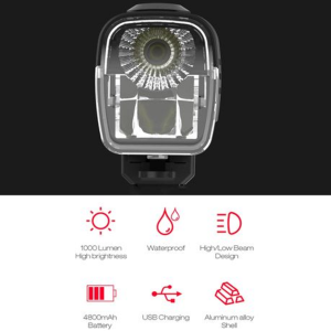 1000 Lumen Bike Light USB C Rechargeable with Low & High Beam - Image 3