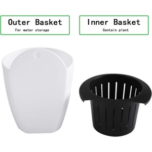 6 X Wall Hung Self Watering Plant Pots With Water Level Indicator Window