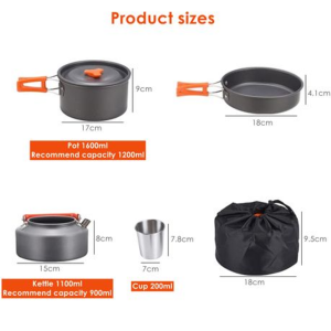 Aluminum Camping Cookware 10PCs Set - Image 2