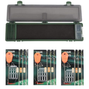 Carp Hair Rig Storage Box with 9 Carp Hair Rigs & 20 Pins