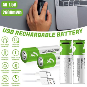 2-Pack SMARTOOOLS AA USB C Rechargeable Lithium Batteries - 2600mWh(1732mAh) - Image 7