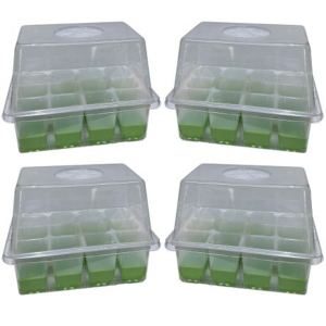 4 Pack Seed Starter Tray Kit with Silicone Bottoms & Humidity Control Vents - Image 12