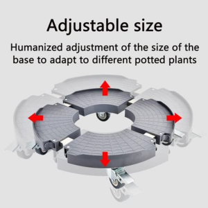 Adjustable, 4 Wheel Plant Caddy (Width 38.5-52CM) Grey - Image 2
