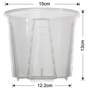 Clear Low Profile Plastic Orchid/Aroid Pots Set of 6 (Choose Your Size) - Image 3