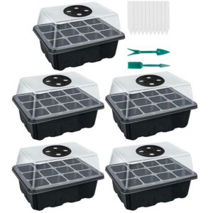 5 Pack Seed Starter Tray Kit with Humidity Control Vents