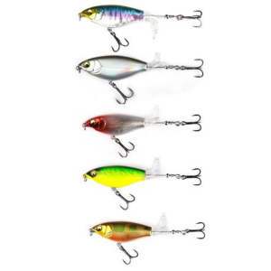 5 Piece Topwater Fishing Rapala Lure With Spinning Tail With BKK Hooks