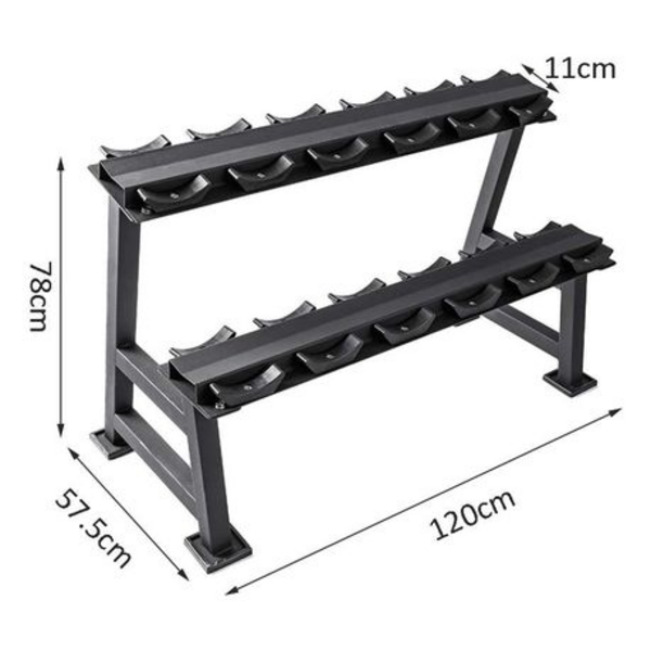 Heavy Duty Dumbell Rack - Holds 6 Pairs Of Dumbells