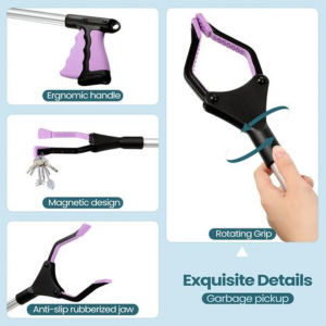 Fold-able Grabber Reacher with Magnetic Non-Slip Rotating Jaw - Image 5