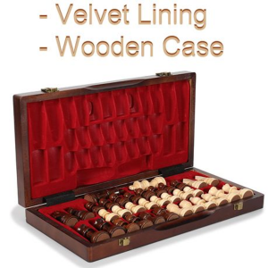 Wooden Magnetic Chess Set with - 4 Queens - Foldable - 380 mm x 380 mm - Image 3