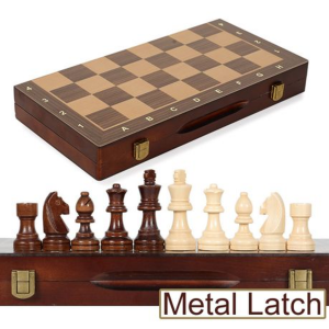Wooden Magnetic Chess Set with - 4 Queens - Foldable - 380 mm x 380 mm - Image 2