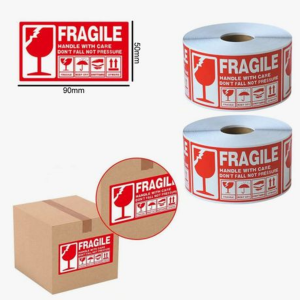 2x 300 Fragile Labels (2 Rolls, 600 Total Fragile Stickers) - Image 2
