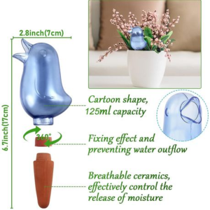 1500ml Long Spout Watering Can with 2 Bird Shaped Auto Water Feeders - Image 3