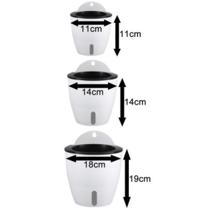 6 X Wall Hung Self Watering Plant Pots With Water Level Indicator Window - Image 2