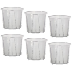 Clear Low Profile Plastic Orchid/Aroid Pots Set of 6 (Choose Your Size)
