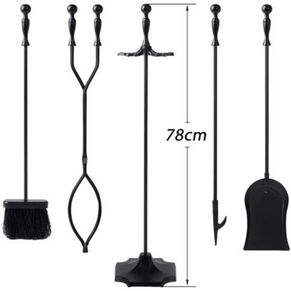 Elegant 5 Piece Fireplace Toolset